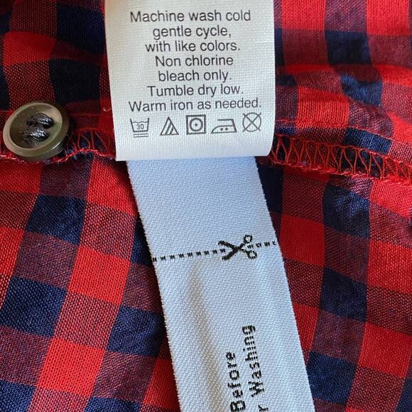 J. Crew Women's Crinkle Boy Shirt in Red Check - 00 EUC - Picture 8 of 14